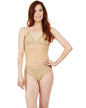 Plunge Neck Mesh Midriff Leotard - Adult