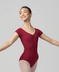 Cap Sleeve Leotard with Pinch Front