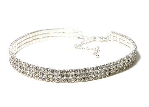 3-Row Crystal Stretch Choker