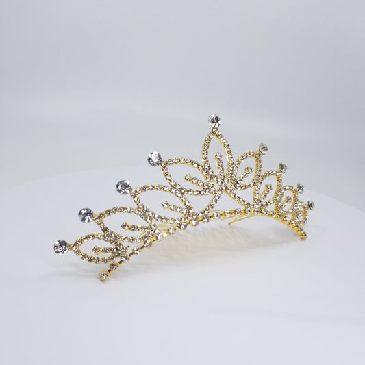 Gold Filigree Crystal Tiara