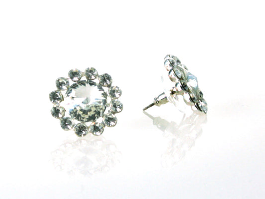 Crystal Flower 19mm Stud Earrings