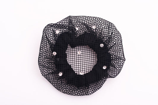 Mesh Bun Cover with Rhinestones