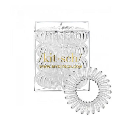 Spiral Hair Ties 4 Pack- Clear