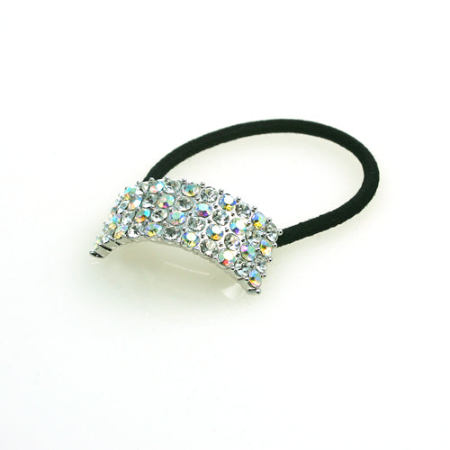 Curved AB Rhinestone Ponytail Holder