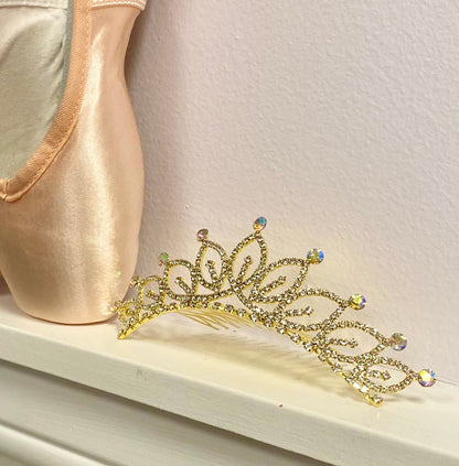 Gold Filigree Crystal Tiara