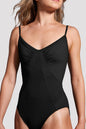 Ruched V-Neck Leotard