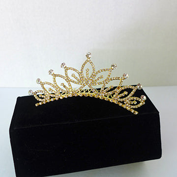 Gold Filigree Crystal Tiara