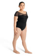 Studio Collection Mesh Yoke Short Sleeve Leotard