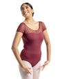 Studio Collection Mesh Yoke Short Sleeve Leotard