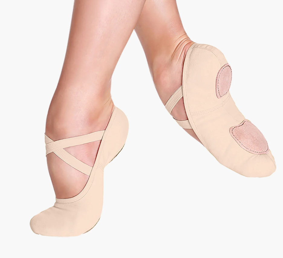 Sand Stretch Canvas Split Sole Ballet Slipper- Children's